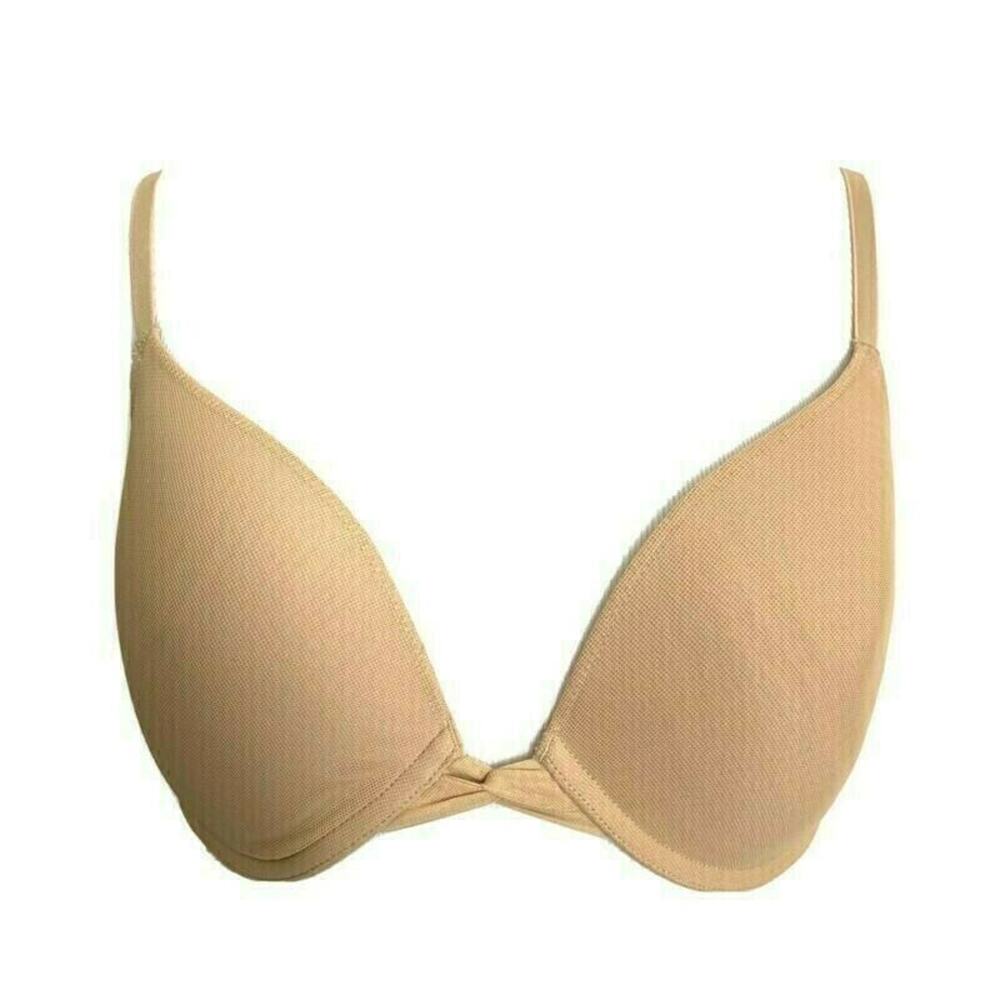 SOMA Intimates Beige Nude Underwire Push-Up Lined Molded Cup Mesh Bra 34D $60